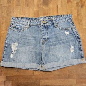 GAP Women's Light Blue Distressed Jean Shorts